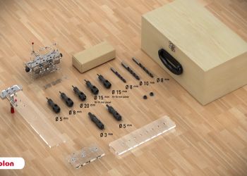 S190-12 Sablon Adjustable Minifix/Rafix & Shelving & Dowel Jig Set for 3/4” (18-19mm) and 5/8” (15-16mm) Panels