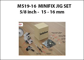 MS 19-16 Minifix Drilling Jig 15-16mm (5/8 inch) & 80 Sets of Minifix Cam-Dowel-Plastic Nut and Cover Cap